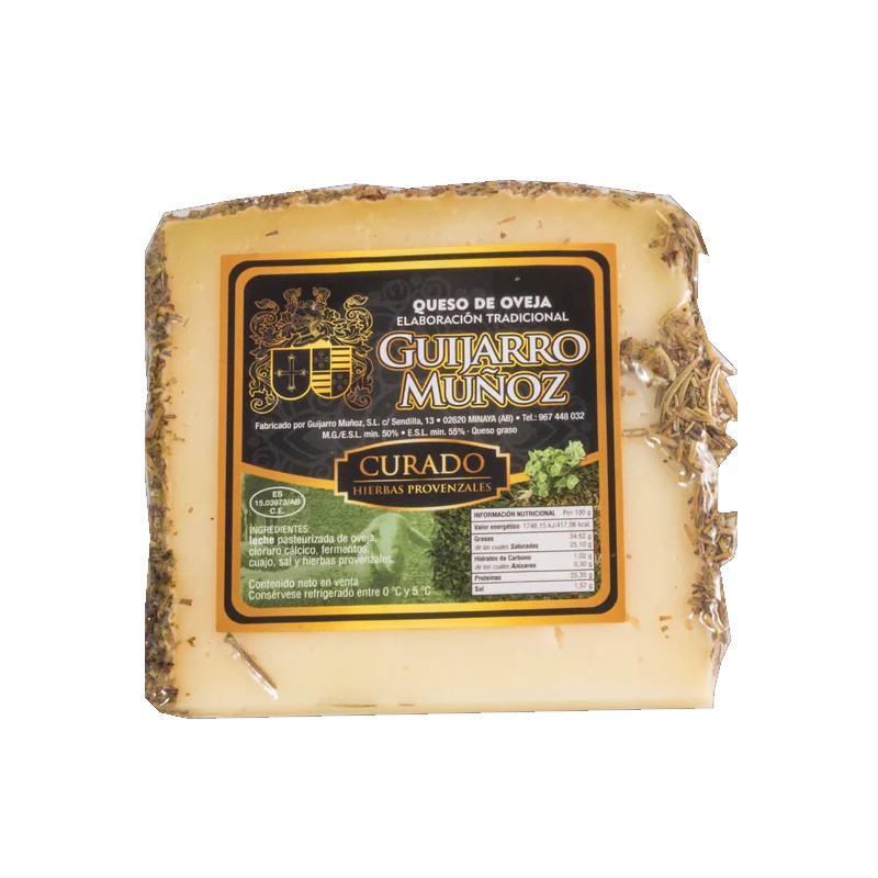 Queso de Oveja curado cuña 250 gr Aprox. Guijarro Muñoz