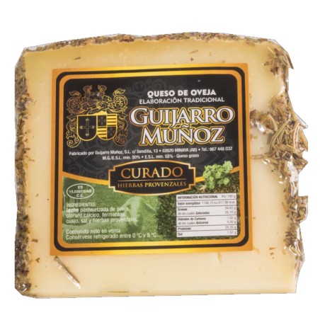 Queso de Oveja curado cuña 250 gr Aprox. Guijarro Muñoz